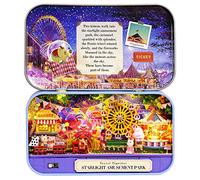 Generic Maison de Poupée Miniature en Bois à Monter Soi-même, avec Lumière LED, Cadeau d'anniversaire de Noël pour Enfants, Faite de Matériaux écologiques (Parc d'attractions Q-011 Starlight)