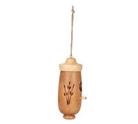 Generic Maison Suspendue en Buis Naturel, pour Décoration de Jardin Extérieur, Attire Les Colibris Nicheurs Facilement avec du Métal Rustique en Bois (Bas avec Anneau)