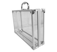 Generic Mallette de Transport en Alliage D'aluminium, Vanity Case Rigide, Rangement Maquillage Makeup, Boîte à Outils de Maquillage Transparente, Boîte de Rangement pour Femmes Voyage