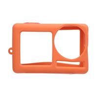 Generic Manchon en Silicone pour Caméra d'action, Coque Souple Anti-Rayures avec Dragonne pour Accessoires de Caméra Action 5 Pro, Facile à Transporter (Orange)