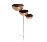 Generic Mangeoire à 3 couches avec piquet en métal | Attrape-pluie, nichoir à oiseaux pour jardin, terrasse, cour, pelouse, décoration, métal, rouille