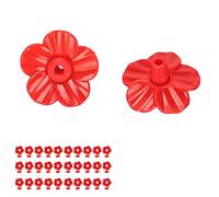 Generic Mangeoire à Fleurs Colorées pour Colibris, 30 Ensembles de Pièces de Rechange Uniques pour Les Amateurs d'oiseaux, Plastique de Haute qualité 3.1cm (Rouge)