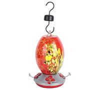 Generic Mangeoire à Oiseaux Colorée pour Colibris avec Base Amovible et fossé à Fourmis pour Jardins - Verre Durable 721g-815g (Q1)