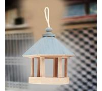 Generic Mangeoire à Oiseaux en Bois avec Corde Suspendue, Abri Robuste pour Petits Oiseaux dans Le Jardin ou Le Parc, Décoration Extérieure Durable
