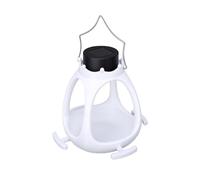 Generic Mangeoire à Oiseaux Solaire Décorative pour Extérieur Design Couronne Élégante avec Veilleuse PVC Blanc 1 Unité