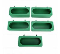 Generic Mangeoire en Cage pour Petits Oiseaux, Distributeur d'eau et de Nourriture Suspendu Durable pour Perroquets, Pigeons, Poulets, 5 Pièces (Green)
