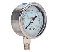 Generic Manomètre D' Durable Résistant aux Vibrations pour une Mesure Précise des Fluides dans Divers Secteurs Acier Inoxydable 1/4 Po NPT (0~6 MPa)
