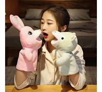 Generic Marionnette à Main en Forme d'animal Mignon, Peluche Douce, âne, Agneau, Panda, Lapin, Jouet pour Spectacles de Marionnettes, de Fête d'anniversaire pour Enfants, Accessoires de Narration