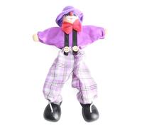 Generic Marionnette à Tirer en Forme de Clown, Marionnette en Bois, Jouet Artisanal Vintage, Bras Mobiles Colorés et Jambes de 25 Cm avec Ficelle Suspendue pour bébé et Enfant, Ca (Violette)