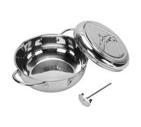 Generic Marmite à Friteuse en Acier Inoxydable 304, Conception épaisse, Répartition Uniforme de la Chaleur pour la Cuisine, avec Couvercle Transparent et Passoire (20cm)