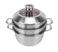 Generic Marmite à Vapeur en Acier Inoxydable de Grande capacité à 3 Couches avec Minuterie pour la Cuisine Familiale Adaptée à la Cuisinière à Induction