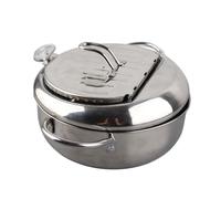 Generic Marmite en Acier Inoxydable de Style Japonais avec Rappel du Niveau D'huile pour une Cuisson Facile, Parfaite pour le Camping en Plein Air et les Pique-niques (Taille S 20 cm/7,9 pouces)