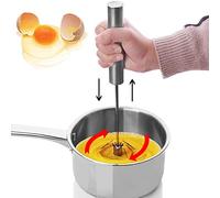 Generic Mélangeur à œufs en Acier Inoxydable, Batteur Semi-automatique pour Mélanger et Cuire Rapidement les œufs, Design Ergonomique, Taille 30 X 6 Cm, Outil de Cuisine Idéal