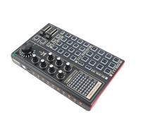 Generic Mélangeur de Carte Son avec Lumières LED Dynamiques pour le Streaming et L'enregistrement, Changeur de Voix 20 Effets, Mélangeur Audio USB pour L'enregistrement de Jeux de Podcast, Idéal