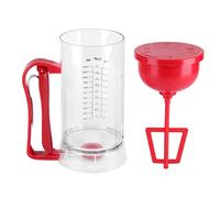 Generic Mélangeur de Pâte à Crêpes électrique Mélangeur Distributeur de Pâte à Main Automatique avec Poignée de Poussée et Tasse Transparente pour la Cuisson de Crêpes G