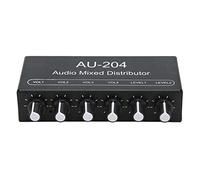 Generic Mélangeur de Signal Sonore Stéréo, Amplificateur de Casque Compact 2 en 4 Sorties pour Performances en Studio et sur Scène, Alliage D'aluminium Noir