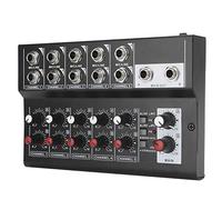 Generic Mélangeur Stéréo Portable à 10 Canaux, Amplificateur de Microphone karaoké pour Enregistrement de Musique sur le Web à Domicile, Mini Mélangeur (Prise UE)