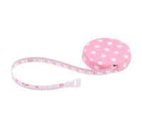 Generic Mètre Ruban Corporel Rétractable de 150 Cm, Précis et Léger pour le Suivi de la Condition Physique, Idéal pour la Perte de Poids et les Progrès de la santé (Base rose n°4 à pois blancs)