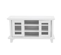 Generic Meuble TV pour Maison de Poupée 1:12, Meubles Miniatures en Bois pour Enfants, Décoration de Salon (White)