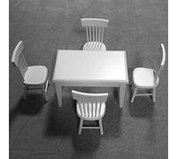 Generic Meubles de Salon pour Maison de Poupée, Chaise Miniature en Bois écologique pour Accessoires de Maison de Poupée 1:12, Couleur Unie, Taille 8,5x4,5x4cm (White)