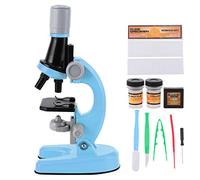 Generic Microscope Biologique Haute Définition 40X-1200X, Lumière LED pour Enfants, Jouet éducatif pour Enfants (Blue)