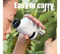 Generic Microscope de Poche Portable Haute Définition pour Enfants, Kit de Microscope éducatif pour Enfants, Cadeau D'anniversaire de Noël, pour, Matériau : ABS, Couleur : Blanc/rose/bleu