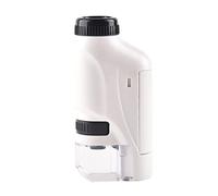 Generic Microscope Portable Enfants Jouet Scientifique Éducatif Loupe de Poche Haute Définition 60x 120x Grossissement pour Exploration en Plein Air Anniversaire Noël Blanc Rose Bleu (Blanc)