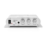Generic Mini Amplificateur de Puissance HiFi 2.1, Basses Stéréo, pour Voiture et Maison, pour Véhicules et Installations de Divertissement à Domicile (Silver)