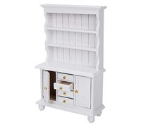 Generic Mini Armoire de Maison de Poupée Exquise à Trois Couches, Vitrine de Maison de Poupée, Meubles de de Fins pour de Jeu pour Enfants, Bibliothèque de de en Bois (White)