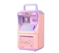 Generic Mini Banque ATM Machine Simulation Reconnaissance Faciale ATM Machine Banque de Stockage d'argent Jouets éducatifs pour Enfants en Plastique 13.5x12x23 Cm (Rose Violet)