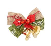 Generic Mini Bowknot Bells Noël Durable Métal Vibrant Ornements Décoratifs pour Arbre de Noël Cadeaux Maison Bureau Rouge Vert 50Pcs 5x3.5x1.5cm