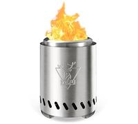 Generic Mini Brasero de Table sans fumée Foyer Portable de Table Exterieur par des granulés ou du Bois, avec Sac de Transport, 2 Mini bâtons et Tapis Ignifuge, 25 × 18 cm