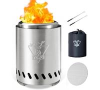 Generic Mini Brasero de Table sans fumée Foyer Portable de Table Exterieur par des granulés ou du Bois, avec Sac de Transport, 2 Mini bâtons et Tapis Ignifuge, 25 × 18 cm