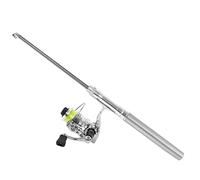 Generic Mini Canne à Pêche de Poche Portable en Aluminium, avec Moulinet Spinning, pour la Pêche en Plein Air (Silver)