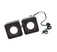 Generic Mini Cube USB Stéréo Jack 3,5 Mm Haut-Parleur Filaire Mini Système Ultra Portable pour Ordinateur de Bureau, Ordinateur Portable, Parfait pour Les Voyages et Les Activités de Plein Air