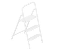Generic Mini échelle à 3 Marches en Métal, Décoration de Maison de Poupée Résistante à l'usure pour Créer Votre Propre Monde de Conte de Fées (White)