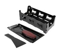 Generic Mini Gril à Raclette à Fromage Portable Plaque de Cuisson Antiadhésive en Acier au Carbone avec Poignée en Bois pour une Utilisation Intérieure et Extérieure Noir 18,5x9,2 Cm