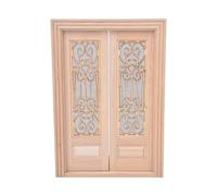 Generic Mini meuble de maison de poupée à double porte non peinte en bois massif avec finition exquise, pour maison de poupée à l'échelle 1/12 (double porte)