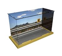 Generic Mini Parking Lot Boîte Scène Modèle Voiture Support Rayonnages Garage Motif En Acrylique Couverture Antipoussière Montage pour Collection Présentation, Bois à grande vitesse