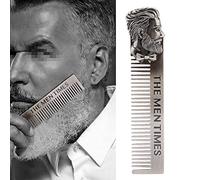 Generic Mini Peigne à Barbe en Acier Inoxydable en Forme de Gentleman, Peigne de Rasage pour Moustache Portable pour Voyage, Soins Capillaires élégants