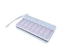 Generic Mini Piano Portable pour Les Tout-Petits avec Touches Lumineuses et Bibliothèque Musicale pour Les Voyages et Les Récréations, Bleu