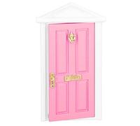 Generic Mini Porte Féerique en Bois, Modèle de Meubles de Maison de Poupée aux Couleurs Vives pour Les Jeux des Enfants (Rose Clair)