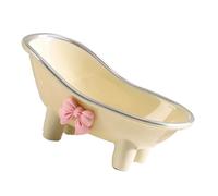 Generic Mini Porte-Savon de Baignoire, Support Décoratif avec Nœud Papillon pour Le Séchage du Savon de L'évier de la Salle de Bain, Design en Plastique Mignon en 1 unité (Style plaqué Argent)