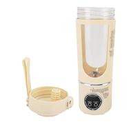 Generic Mini Tasse de Presse-agrumes, Base Antidérapante, 700ml, ABS, Acier Inoxydable, 12 Lames, Mélangeur Portable pour Voyage (Beige)