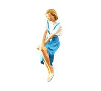 Generic Miniature Figurine Personnage S 1/64 Figure Personnage Modèle Lecture Résine Décor Simulation Adapté pour Accessoire Librairie Collection Environnemen, Blanche
