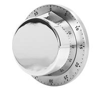 Generic Minuterie de Cuisine Mécanique en Acier Inoxydable, échelle Claire, Sonnerie Forte pour Les Besoins Spéciaux, étudiants Professionnels 120g (White)