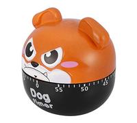 Generic Minuterie de Cuisine Mécanique en Forme de Chien Mignon, Matériau ABS Durable, Minuterie de Cuisson pour la Cuisine à Domicile, Marron Kaki Gris 6,5x7cm (Rouge-Marron)