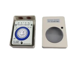 Generic Minuterie Mécanique Extérieure, Conception Robuste, Interrupteur SPST 24 Heures pour le Contrôle de L'éclairage, Coque en Fer, 1 unité