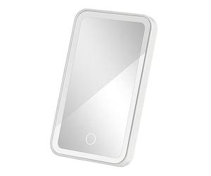 Generic Miroir de Maquillage Léger Dimmabilité Trois Niveaux Support Silicone Clip On Éclairage Uniforme Adapté pour Bureau Déplacement Soi, Blanche
