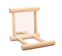 Generic Miroir d'oiseau en bois, jouet de jeu interactif avec perchoir pour petits perroquets, perruches, calopsittes, miroir d'oiseaux, perche P C5I8